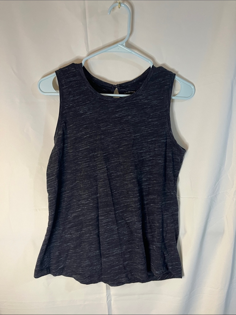 Sleeveless Crew Tank Top in Dark Heather Navy